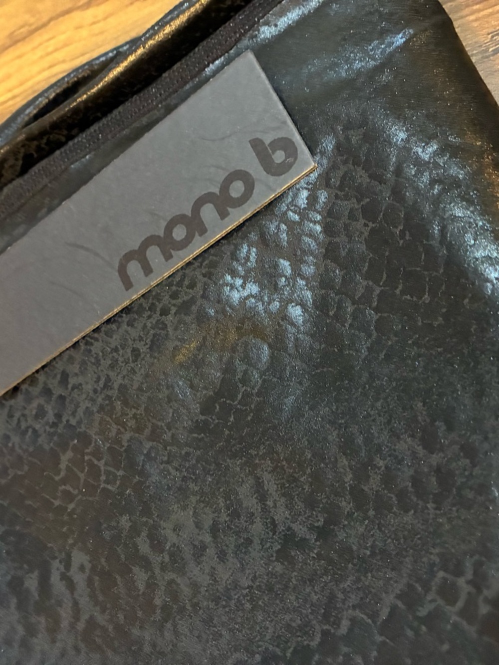 Mono B Black Leggings with Gold Snake-Print - Picture 8 of 9